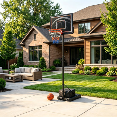 Adjustable Portable Basketball Hoop 4.2-7FT, Heavy Duty Basketball Goal System with Fillable Base, Wheels, PC Backboard, Tool-Free Assembly, Indoor Outdoor Basketball Stand for Kids Teens Adults