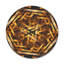 Horloge murale Fractal 3D Yellowish Hexagon-63618389