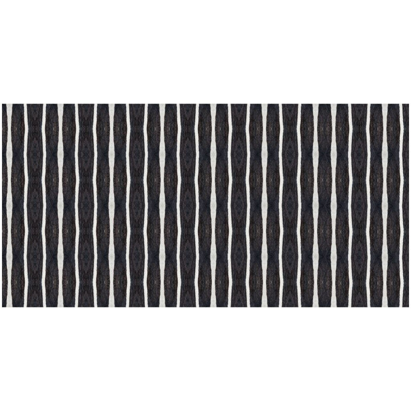 Tapis 2 pi x 4 pi à rayures noires et blanches en vinyle imprimé avec protection UV