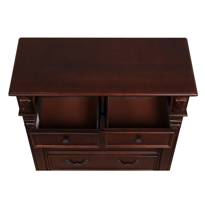 Commode 6 tiroirs Lyndon G09400-CH, cerise