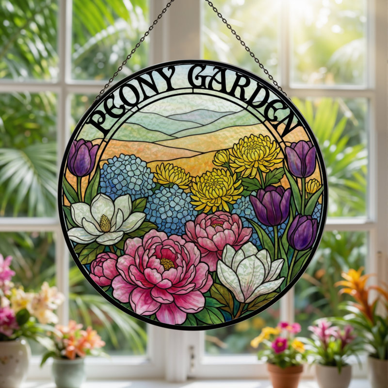 Panneau de vitrail de jardin 12 "H 12", H 12 po x l 12 po