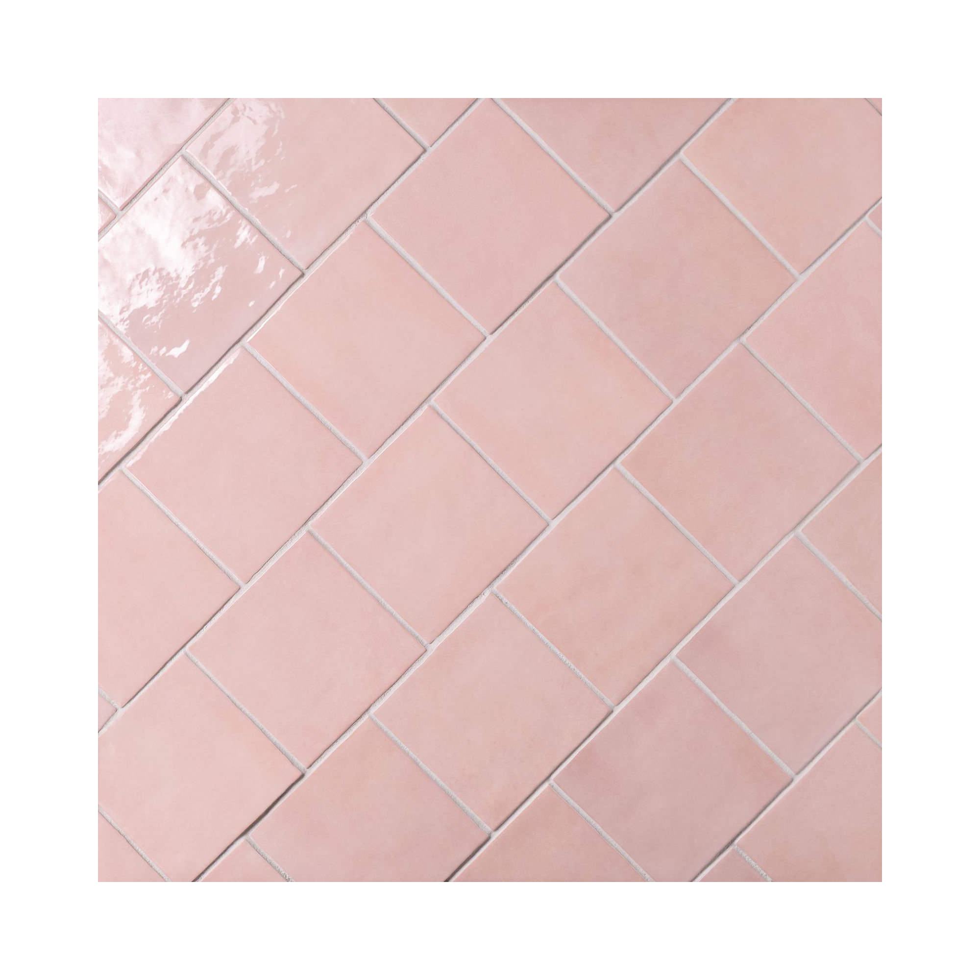 Cloe 5 in. x 5 in. Handmade-Look Ceramic Wall Glossy Subway Tile, Pink