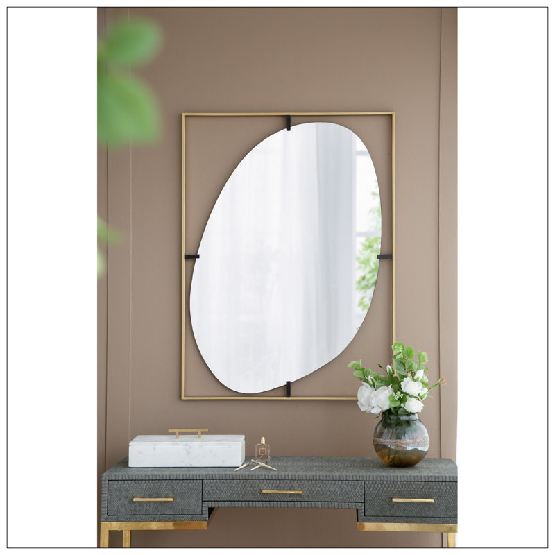 Miroir coquelicot avec cadre en métal de conception contemporaine pour la salle de bain