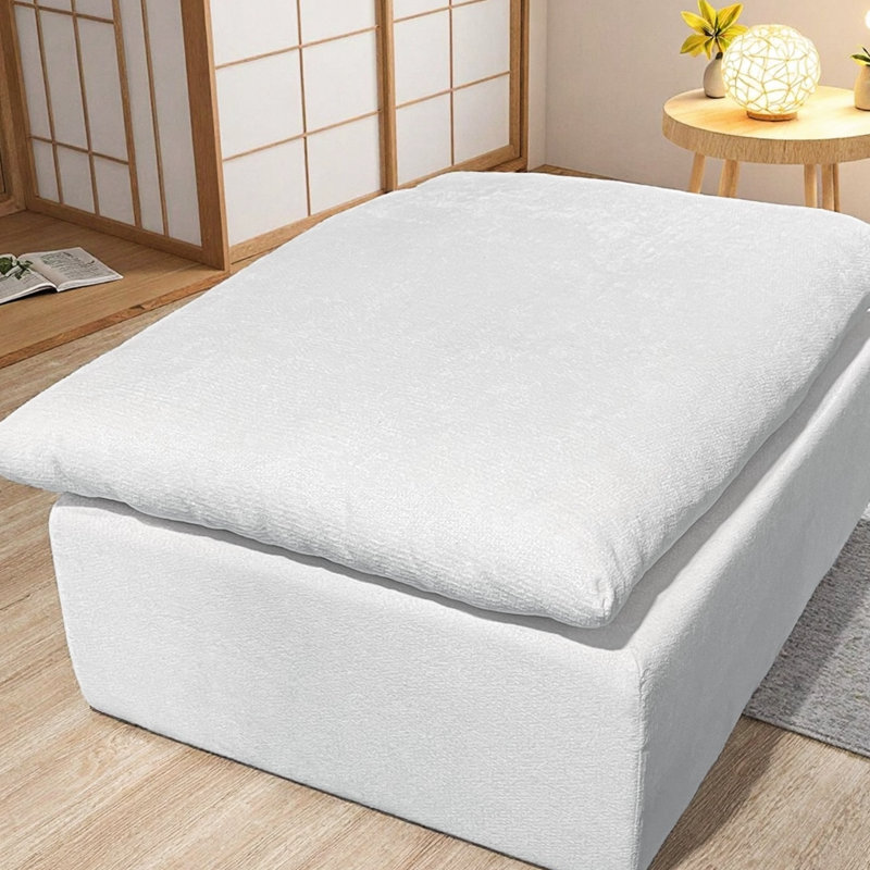 Non - Assemblage modulaire blanc, velours côtelé, méridienne pour la vie en appartement avec velours côtelé et détente