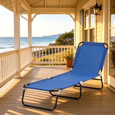 Fauteuil de bronzage d'extérieur réglable avec tissu à séchage rapide et conception pliable pour se détendre près de la piscine