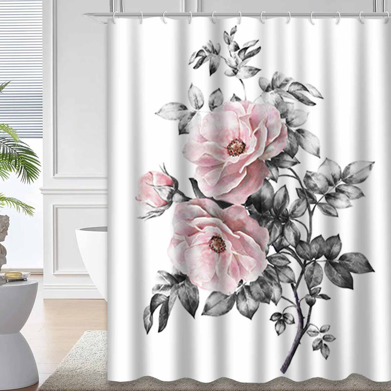 Aquarelle de fleurs florales roses avec 12 crochets, L 72 po x l 72 po