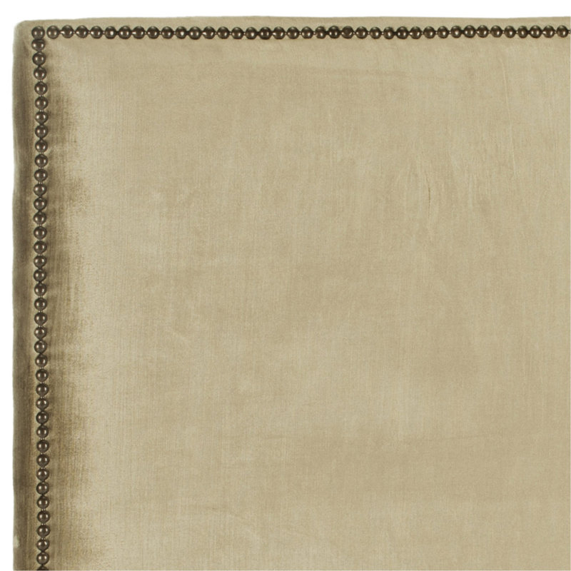 Upholstered Headboard, Queen, Velvet, Champagne Gold
