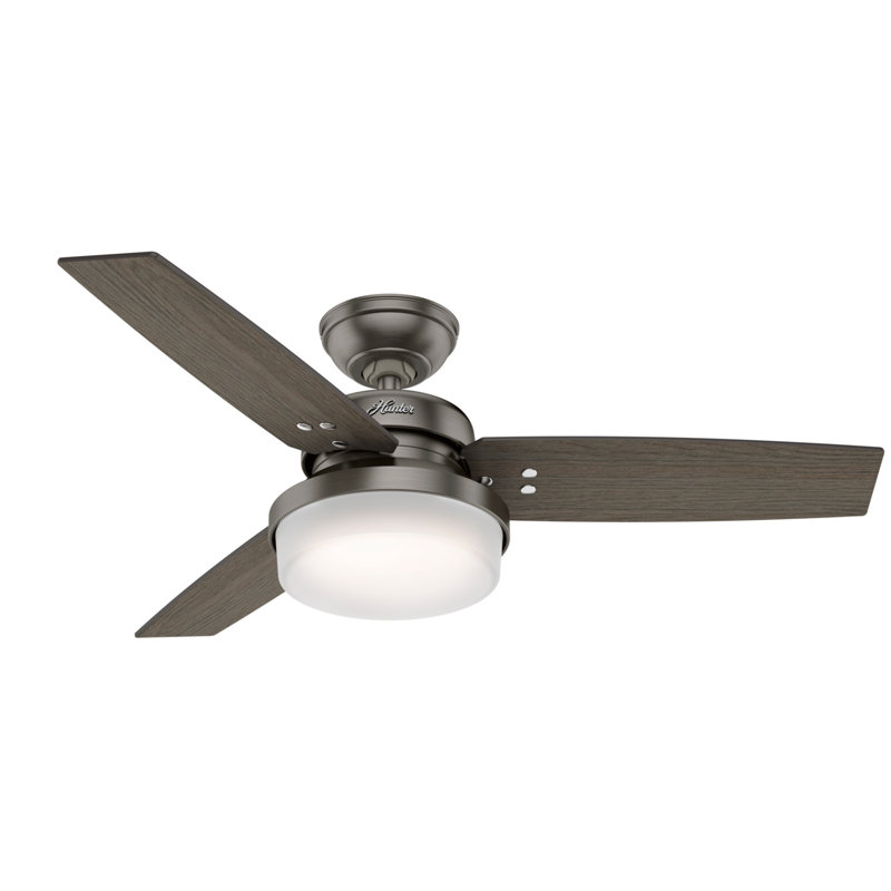 Sentinel 44" Brushed Slate Modern Ceiling Fan with LED Light