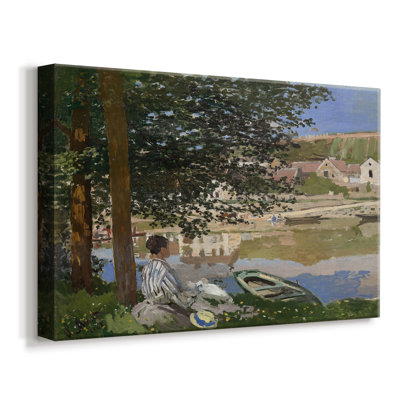 On the Bank of the Seine, Bennecourt (River Scene at Bennecourt)-Claude Monet-Gallery Wrapped Canvas-1868