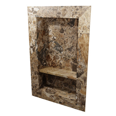 Porte-shampooing encastré Flexecone l 17 po x H 26 po Breccia Paradiso
