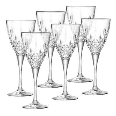 Barski - Verres - Service de 6 - Cristal taillé - Verres à vin - Fabriqués en Europe