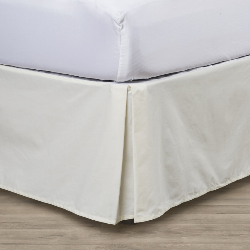 Fresh Ideas Tailored Poplin Bed Skirt, 14" Drop Length, Twin, Ivory