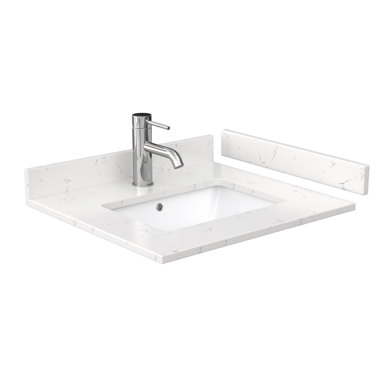 Wyndham 24'' White Cultured Marble Vanity Top with Porcelain Sink