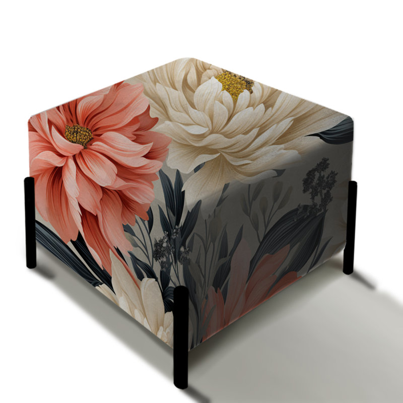 Floral Botanical Marvel Delight - Repose-pieds floral carré