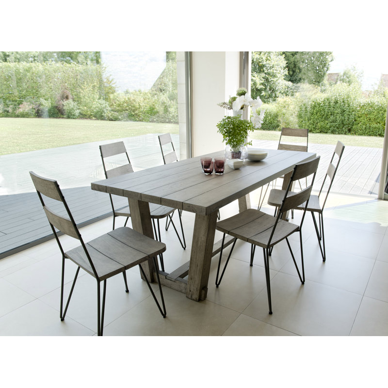 Worden 6 - Person Teak Patio Dining Set with Rectangular Table