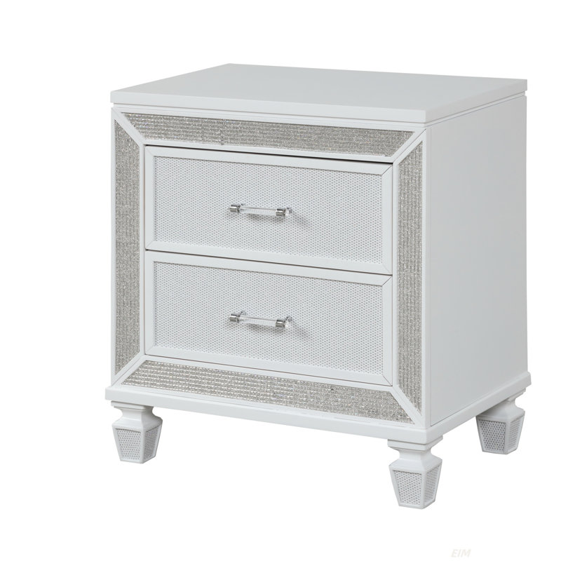 Table de chevet 2 tiroirs Crystal