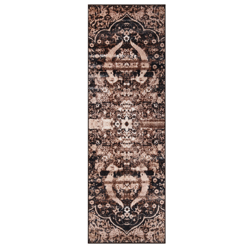 Myrick Oswell Medallion Bohemian Rustic 100% Nylon Indoor Area Rug, Runner 2'7" x 8'