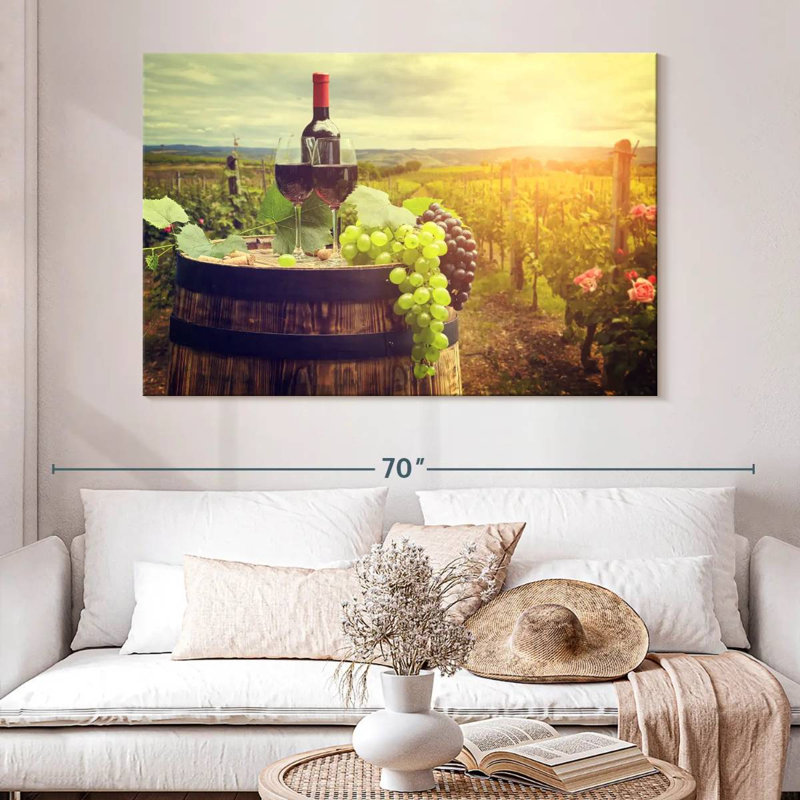 Yarlin Tuscan Vineyard Wine, H 34 po x l 51 po