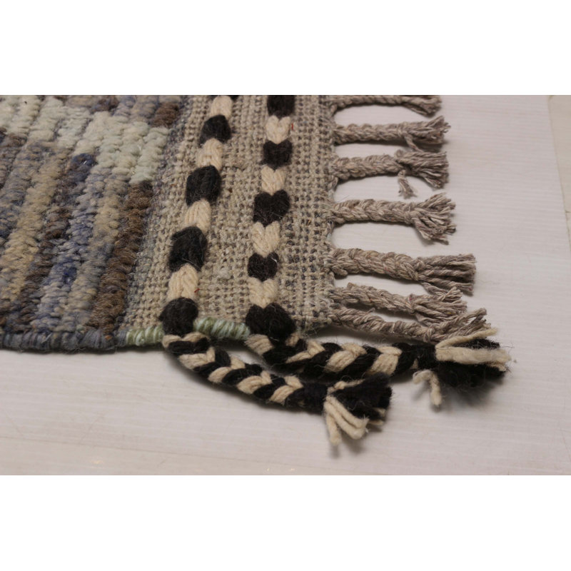 Tapis bleu noué à la main 11 pi 8 po x 15 pi 7 po Marrakech