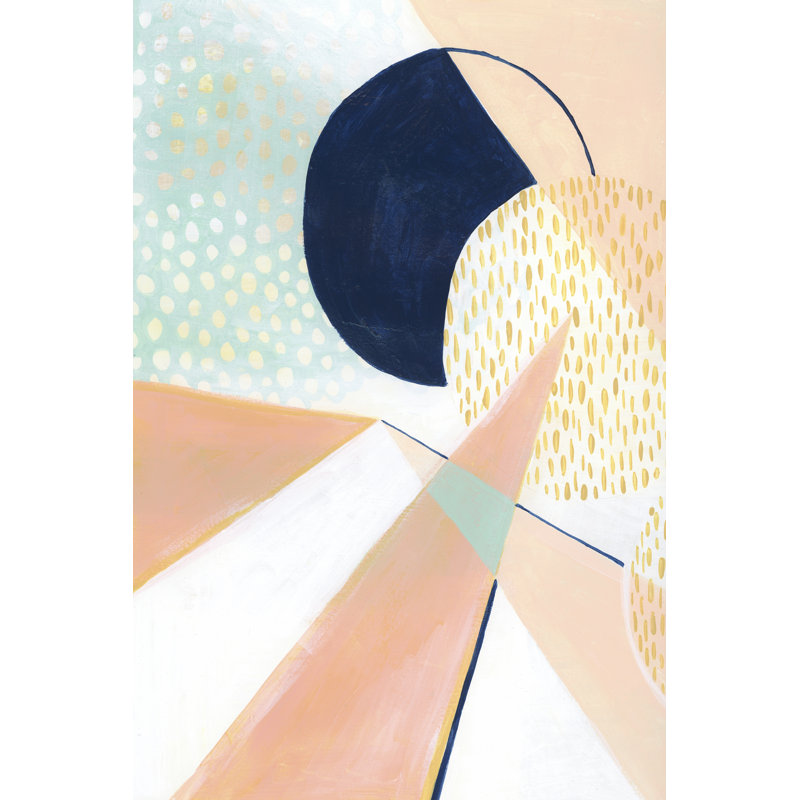 Peach Eclipse II - Wrapped Canvas Painting, 46cm H x 30cm W