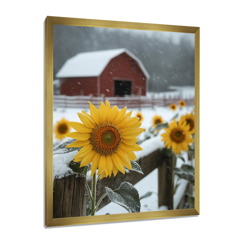 Girton - Floral Wall Art, H 32 po x l 24 po, Reproduction encadrée d'une seule photo, Doré
