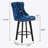 Modern  Swivel Bar Stools Velvet Barstools Button Tufted Bar Stools Rivet Trim Bar Stools for Kitchen Island,Bistro, with Metal Pull Ring Sturdy Footrest Large Backrest for Home Bar-740668990-759074634