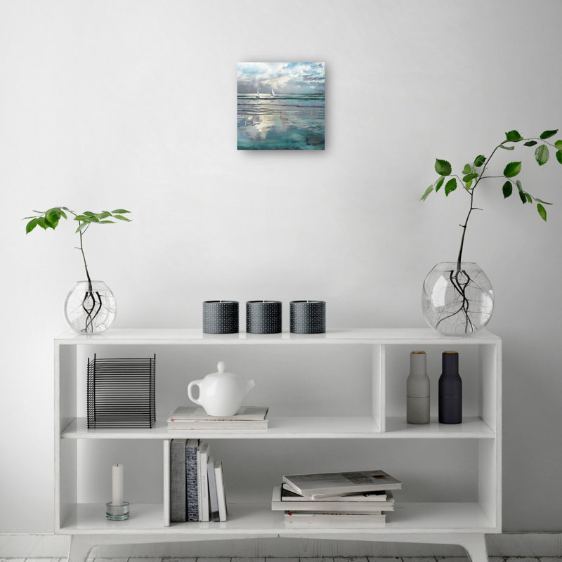 Indigo Seas Blue Canvas Art Print 41x41