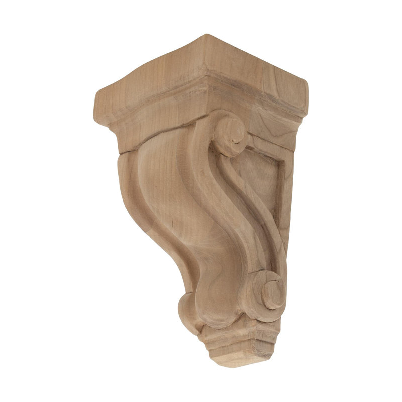 Corbeau classique en bois massif classique non fini 4-3 / 4 po x 2-7 / 8 po x 2-5 / 8 po, Cerisier