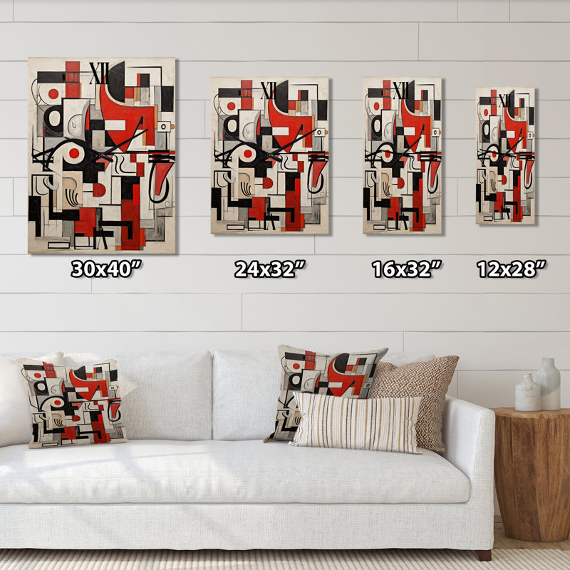 Horloge murale moderne et abstraite Urban Passion, H 28 po x l 12 po x P 1 po