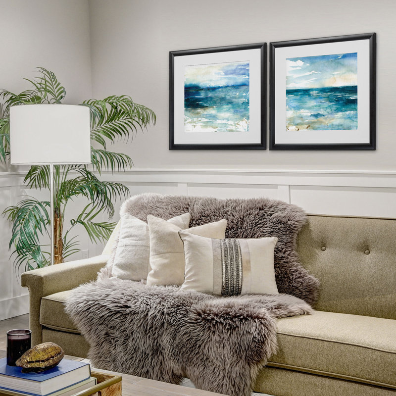 " Ocean Break " 2 - Pieces, Black Framed