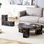 Table double amovible noire, matériau, look élégant, ne tache pas, facile à balayer rapidement, collision, type d'assemblage sans effort Style tendance, assainir à fond, forme simple-1113481695