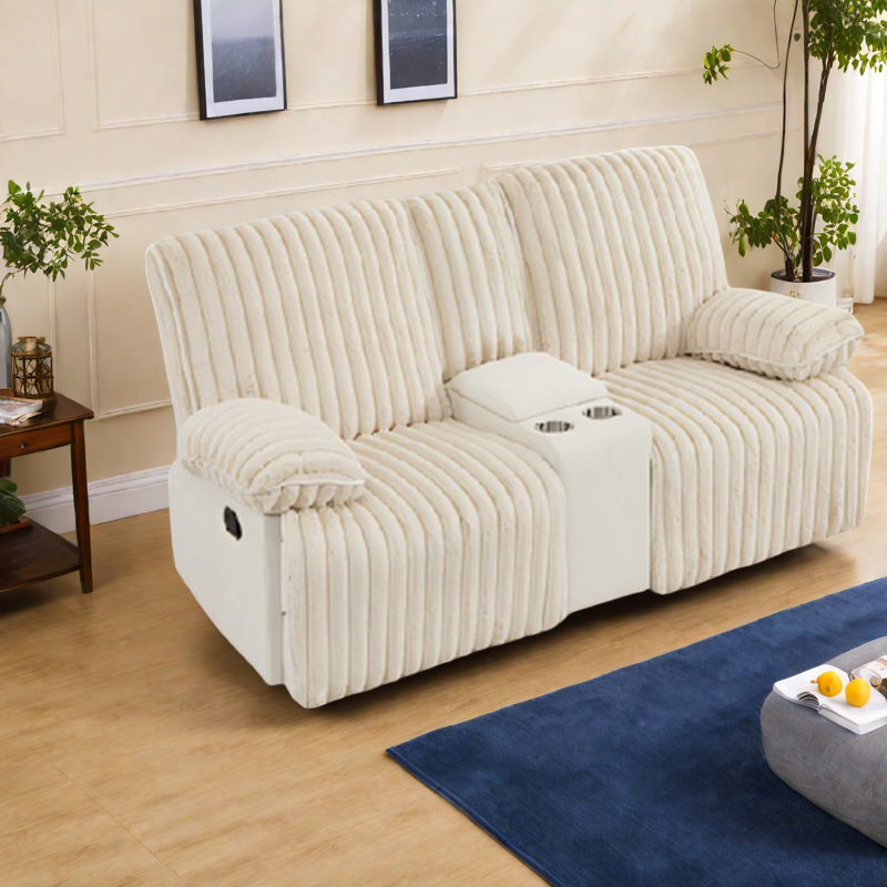 Canapés en velours côtelé peu encombrant, fauteuil inclinable confortable et cinéma maison compact