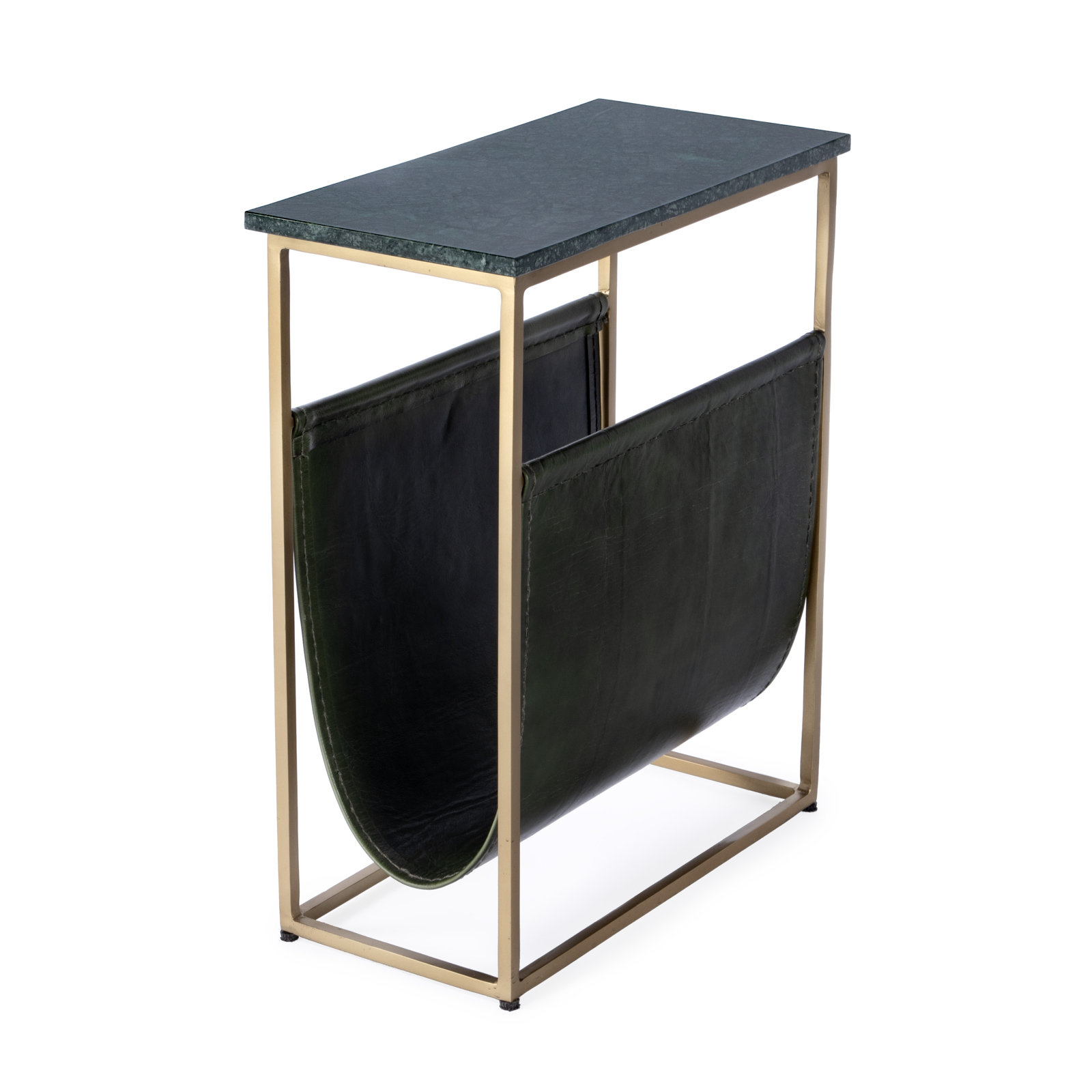 Tildra Magazine Rack, Green Marble/Gold