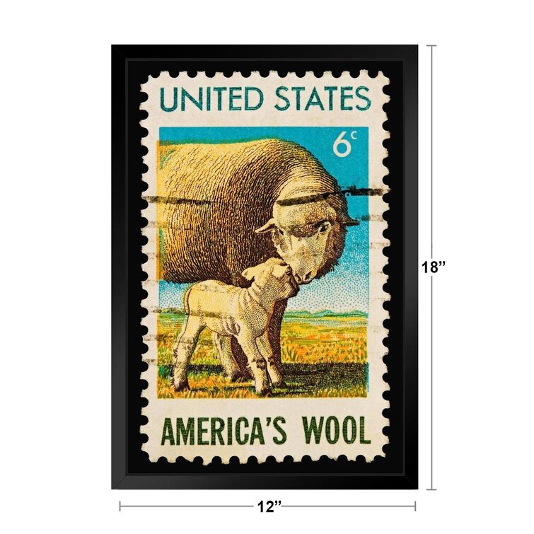 Americas Wool Vintage 1971 Postal Stamp Vintage Illustration Art Deco Vintage French Wall Art Nouveau French Advertising Vintage Poster Prints Art Nou