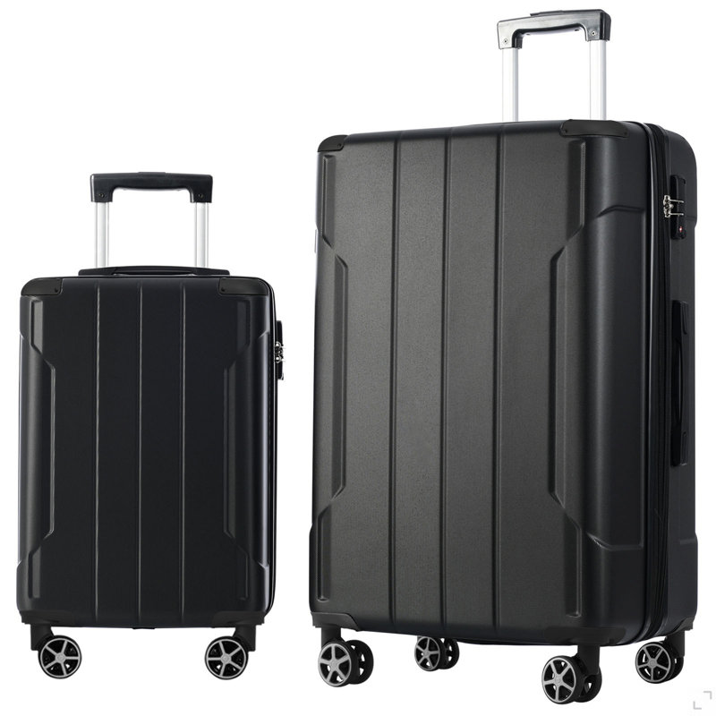 Ensemble de valises Hardshell ABS 2 pièces extensible avec roulettes TSA Lock pour hommes femmes