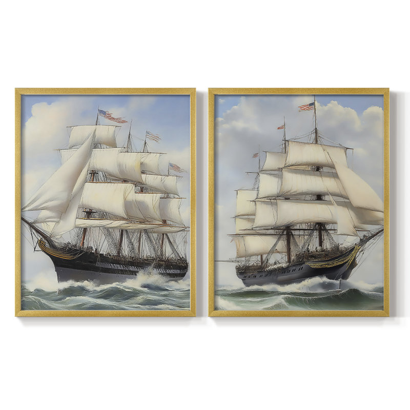 NAUTICAL Series LX - reproduction encadrée de qualité supérieure - prête à être accrochée - aucun clou requis - aucun clou requis