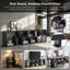 Meuble télé noir avec tablettes ouvertes; Une armoire multimédia polyvalente, extensible et personnalisable convenant aux salons, aux chambres et aux bureaux