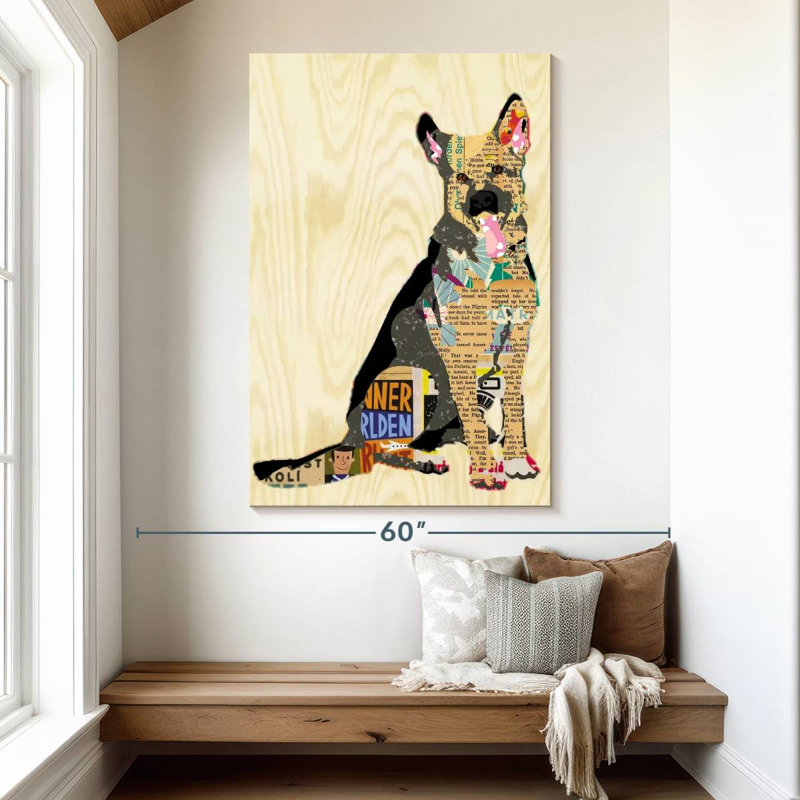 Collage de berger, H 51 po x l 34 po
