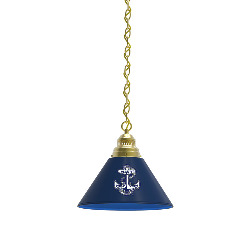 1 - Light Single Pendant, Brass, US Naval Academy Midshipmen