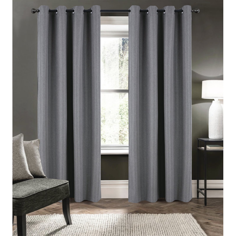 Panneau 100% occultant avec œillets Cabana, obscurité totale de 90 po, Gris anthracite