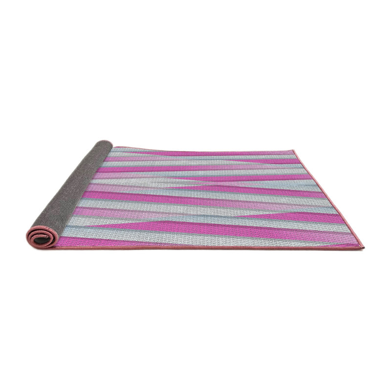 Tapis de zone rose à motif, Rond 4 pi