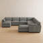 Canapé modulaire en U imperméable Lavonia Chenille avec coussins en duvet et repose-pieds doubles-132427156