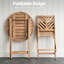 Ensemble de salle à manger pliable en bois d'acacia pour 2 personnes avec table ronde et coussins