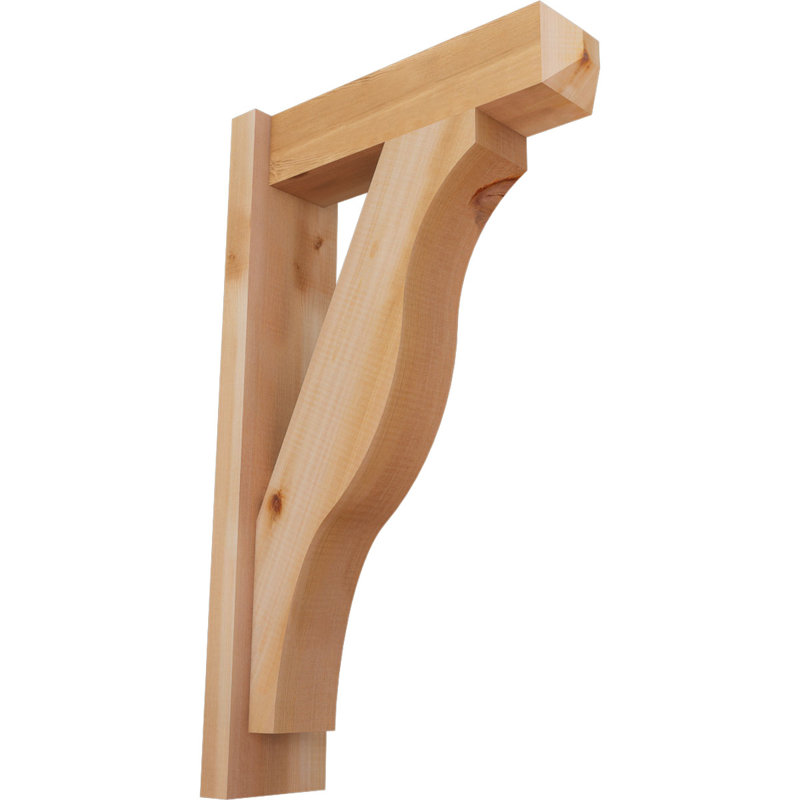 Persienne en bois rustique Funston Craftsman, P 18 po x H 30 po, Cèdre rouge de l'Ouest l 5 1/2 po (lisse)