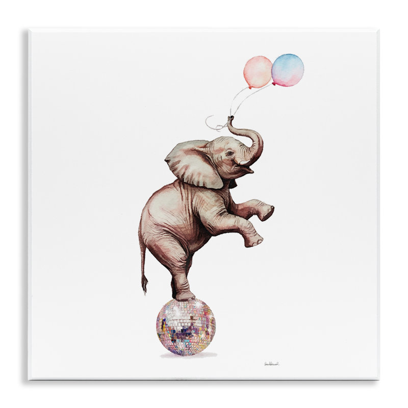 Plaque murale éléphant et ballons, design par Amanda Greenwood
