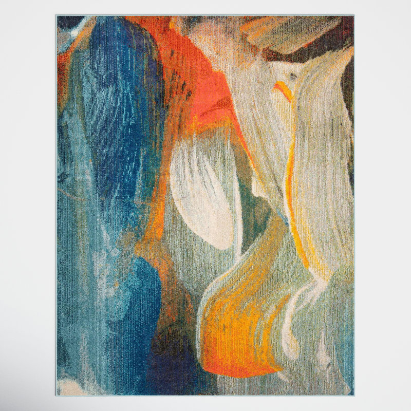 Ansela Washable Abstract Indoor Rug, null
