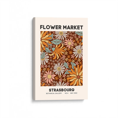 Impression rétro du marché aux fleurs de Strasbourg