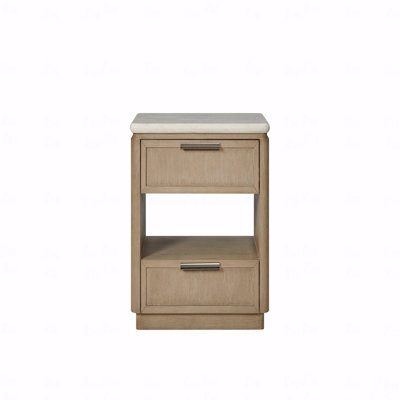 2-Drawer Nightstand With Oak Veneer Drawer Fronts