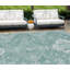 Tapis intérieur / extérieur 8 pi x 10 pi bleu sarcelle et ivoire lavable Medallion