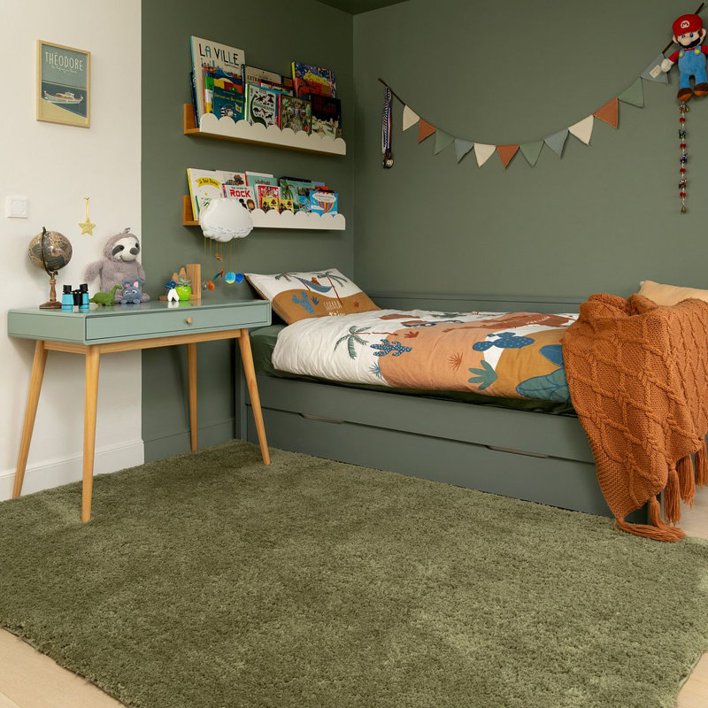 Solid Colour Machine Tufted Shag Area Rug, 200cm x 290cm